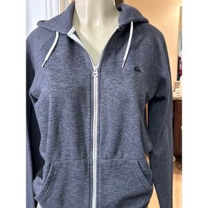 Quiksilver Dark Grey Heather Zip Up Hoodie  Y2K, Street Wear, Retro,Unisex, Sz S
